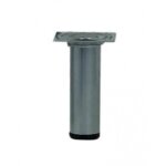 Pied de meuble cylindrique fixe acier �poxy gris, 10 cm - hettich