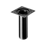 Pied de meuble cylindrique fixe acier �poxy noir, 10 cm - hettich