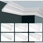 Grand decor moulures de plafond modernes, mousse dure pu blanche - 2m moulures srie p: 2 mtres / 1 ...