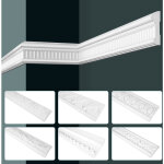 Grand decor moulures style baroque, mousse dure pu blanche - 2m � motifs: 2 m�tres / 1 bande, cr912 - ...