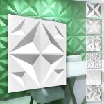 Panneaux muraux 3d en plastique pvc - revtement mural blanc avec aspect 3d - motifs diamond: 1 assiette, ...