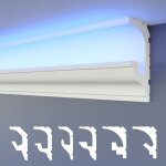 Heximo led moulures 2en1, clairage indirect corniche de plafond xps polystyrene: 30. 6 mtres / 18 baguettes, ...