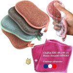 Hgbd - kit microfibre �ponge lavable r�utilisable vaiss - magique antibact�rienne hygi�nique - double ...