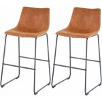 Jamais utilis�] 2x tabouret de bar hhg 180, chaise bar / comptoir, tissu, style vintage, imitation de ...