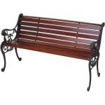 Hhg - jamais utilis�] banc de jardin 707, banc du parc, banquette en bois, 2 places, 125cm marron