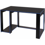 Hhg - bureau 834, bureau informatique table de bureau, 120x60x76cm, noir - bleu Hhg - bureau 834, bureau informatique table de bureau, 120x60x76cm, noir - bleu