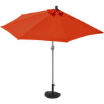 Hhg - demi - parasol aluminium parla pour balcon ou terrasse, ip 50 + , 300cm, terracotta avec pied Hhg - demi - parasol aluminium parla pour balcon ou terrasse, ip 50 + , 300cm, terracotta avec pied