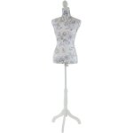 Hhg - jamais utilis�] mannequin de couture de tailleur buste torse f�minin t222, fibre de verre, motif ...