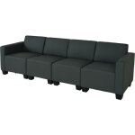 Hhg - modular canapé 4 places lyon, similicuir, gris foncé Hhg - modular canapé 4 places lyon, similicuir, gris foncé