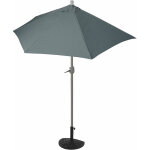 Jamais utilis] parasol parla en alu, hmicycle, parasol de balcon uv 50 + , 270cm anthracite avec pied ...