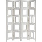 Hhg - jamais utilis] paravent galerie de photographies ii, cloison de sparation, 160x125cm, blanc