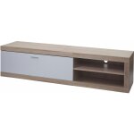 Hhg - meuble tv 637, table de t�l�vision table basse armoire tv commode, bois 43x180x41cm compartiment ...