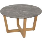 Hhg - table basse 728, table d'appoint table de salon, bois massif hdf stratifi� m�lamin� �80cm, aspect ...