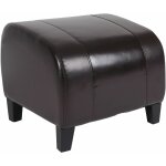 Hhg - tabouret pouf cuir emmen, 37x45x47cm, marron