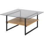 Selsey - hideko - table basse carr�e - ch�ne / noir - 80x80 cm