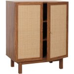 Hhg - jamais utilis] highboard 394, commode armoire sideboard, compartiments de rangement, rotin kubu ...