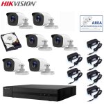 Hikvision video surveillance kit dvr 8 canaux 6 cameras 2 mpx hd 1 tb