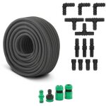 Hillvert - tuyau à goutte - 50 m - avec un robinet, un bec et divers composés Hillvert - tuyau à goutte - 50 m - avec un robinet, un bec et divers composés