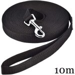Longe pour chien (10m noir), laisse de dressage chien avec poign�e longe chien longue sangle en nylon ...