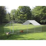 Hobag - enclos poulailler 18 m parc grillag 6x3 m acier galvanis - naturel