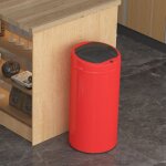 Hobag - poubelle de cuisine push rouge acier inoxydable 42 l - rouge