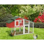 Hobag - poulailler avec pondoir en bois - 2 poules - rouge