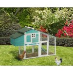 Hobag - poulailler avec pondoir en bois - 2 poules - vert