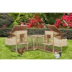Hobag - poulailler vip xxl - 4 poules en bois avec 2 pondoirs - en bois naturel