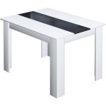 Hobag - table � manger vegas 4 personnes blanche et noir 110 cm -