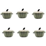 Hobbytech - lot de 6 mini cocottes en forme de courge blanche avec couvercle 11 x 9, 5 cm