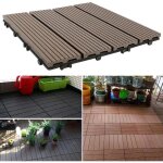Wyctin - hofuton lot de 11 dalles clipsables 30 x 30 cm - terrasse bois composite - 1m� - brun