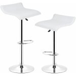 Wyctin - hofuton lot de 2 tabourets de bar hauteur r�glable blanc