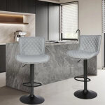 Wyctin - hofuton lot de 2 tabouret bar rglable en hauteur chaise de bar 360 pivotant en faux cuir pour ...