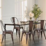 Hofuton 8pcs chaises en mtal de style industriel pour cuisine bistrot bronze