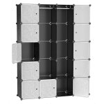 Wyctin - hofuton armoire de chambre rangement 20 cubes, armoire portable diy, 2 tiges suspendues, cadre ...