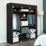 Hofuton armoire de rangement, 175 x 150 x 45 cm, meuble de rangement, penderie dressing en tissu non ...