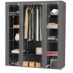 Hofuton armoire v�tements rangement organisateur penderie de v�tement pliable gris