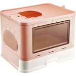 Hofuton bac litire chat - maison de toilette chat pliable - 48. 536. 538cm - rose