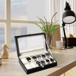 Hofuton boite à montres, coffret à bijoux, ecrin de présentation, ecrin, 12 coussins, 30 cm x 20 cm x ... Hofuton boite à montres, coffret à bijoux, ecrin de présentation, ecrin, 12 coussins, 30 cm x 20 cm x ...