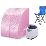 Hofuton cabine de sauna vapeur sauna maison portable mobile hammam et sauna - rose
