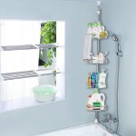 Hofuton tagre d'angle de douche tlescopique panier serviteur de douche sans perage en acier inoxydable ...