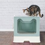 Hofuton litire pliable pour chat - 51 x 41 x 38 cm - avec couvercle - facile d'entretien - rsistant ...