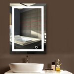 Hofuton miroir mural avec clairage led interrupteur tactile miroir lumineux pour salle de bain 5070 ...