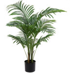 Wyctin ? palmier artificiel vert 110 cm ? plante d�corative sans arrosage ? pot noir �l�gant ? mat�riaux ...