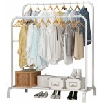 Hofuton porte - v�tements, porte - v�tements multifonctionnel, porte - manteaux � deux p�les, blanc