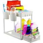Hofuton rangement sous evier 2 niveaux, tagre rangement cuisine, coulissant organiseur sous vier etagere ...