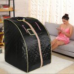 Hofuton sauna box infrarouge cabine  chaleur 1000w portable sauna thrapeutique pliable noir