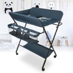 Wyctin - hofuton table  langer  roulettes pliable et portable pour nouveau - ns et bbs, avec panier ...