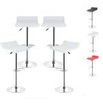 Wyctin - hofuton tabouret de bar lot de 4 design en cuir simili et mtal chrom, haute rglable, blanc ...
