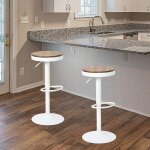 Hofuton tabouret de bar en bois et cadre m�tallique tabouret cuisine � hauteur r�glable chaise de bar ...